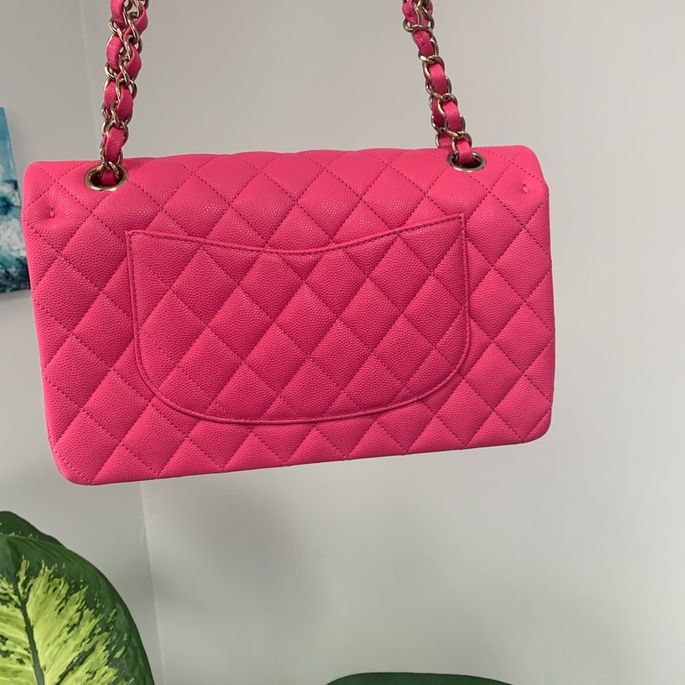 CHANEL Medium Classic Double Flap Bag Pink NK289 Caviar LGHW 22K New /r… - Picture 13 of 15